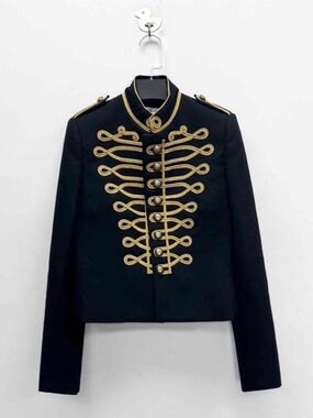 🚩steal Saint Laurent Black Jacket with Gold Embroidery